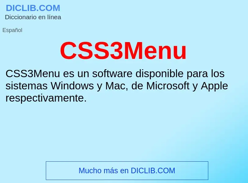 ¿Qué es CSS3Menu? - significado y definición