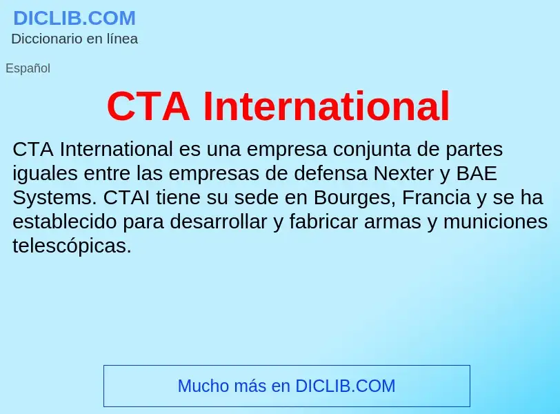 ¿Qué es CTA International? - significado y definición