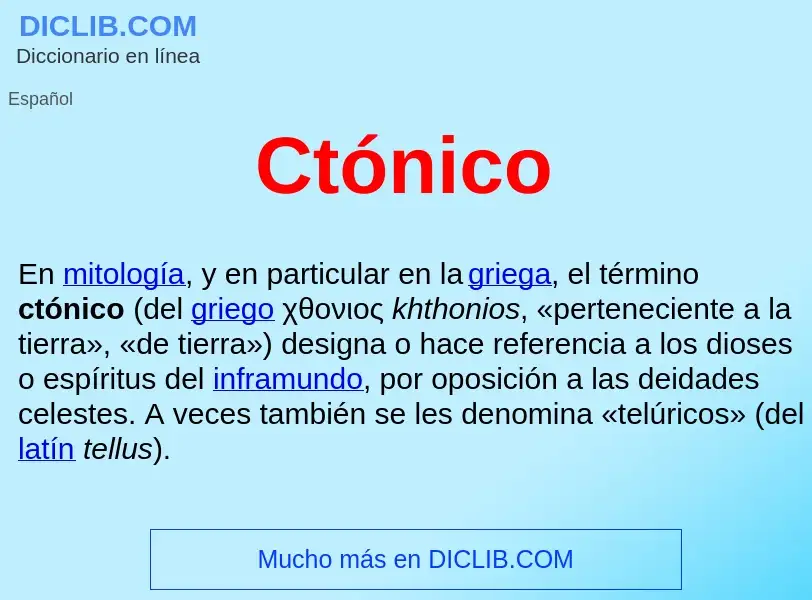 ¿Qué es Ctónico ? - significado y definición