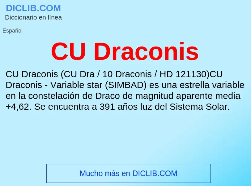 ¿Qué es CU Draconis? - significado y definición