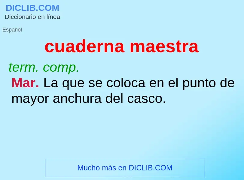 What is cuaderna maestra - meaning and definition