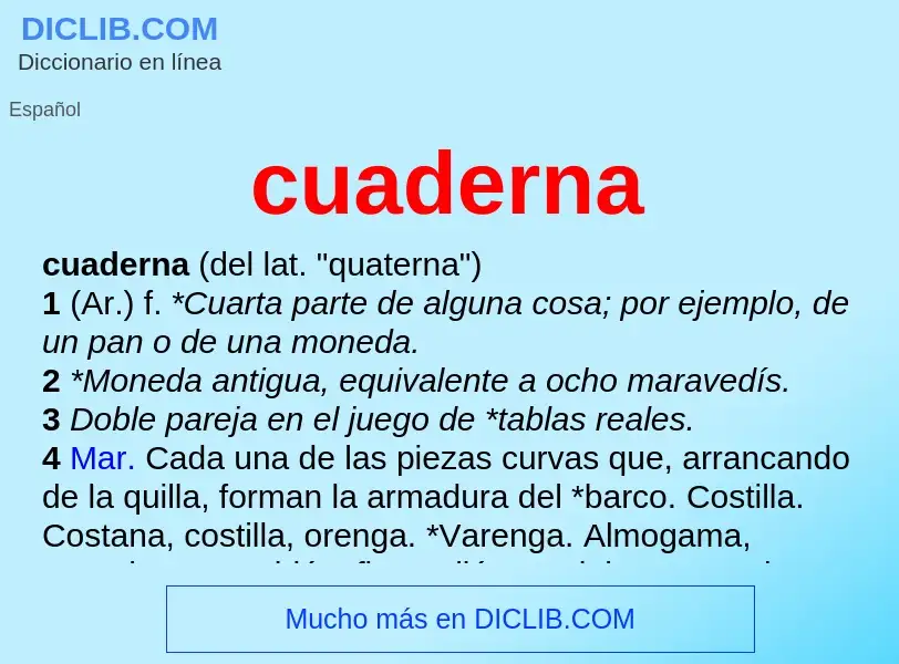 What is cuaderna - meaning and definition