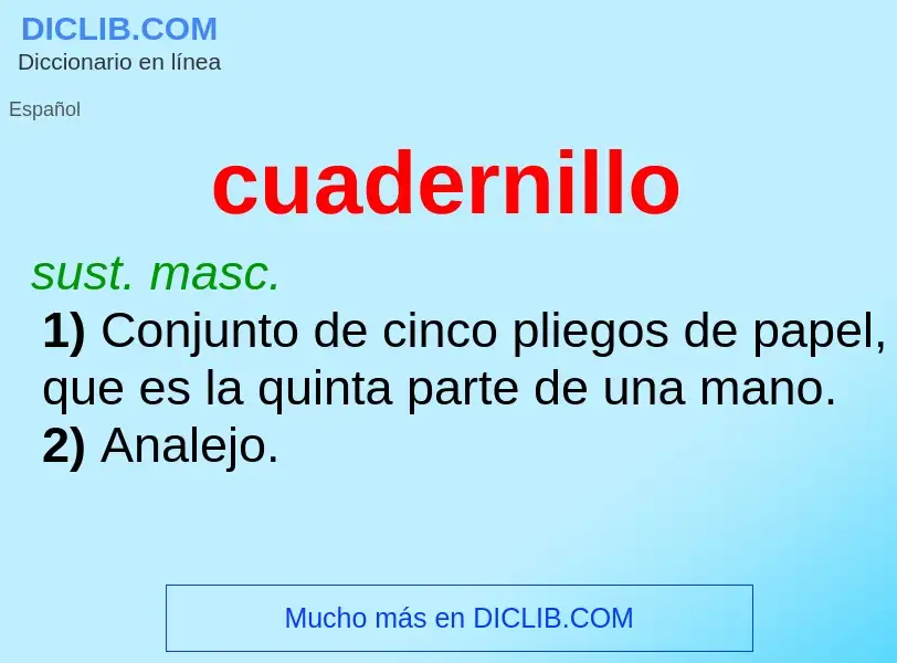 What is cuadernillo - meaning and definition