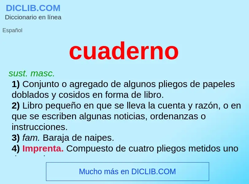 What is cuaderno - definition