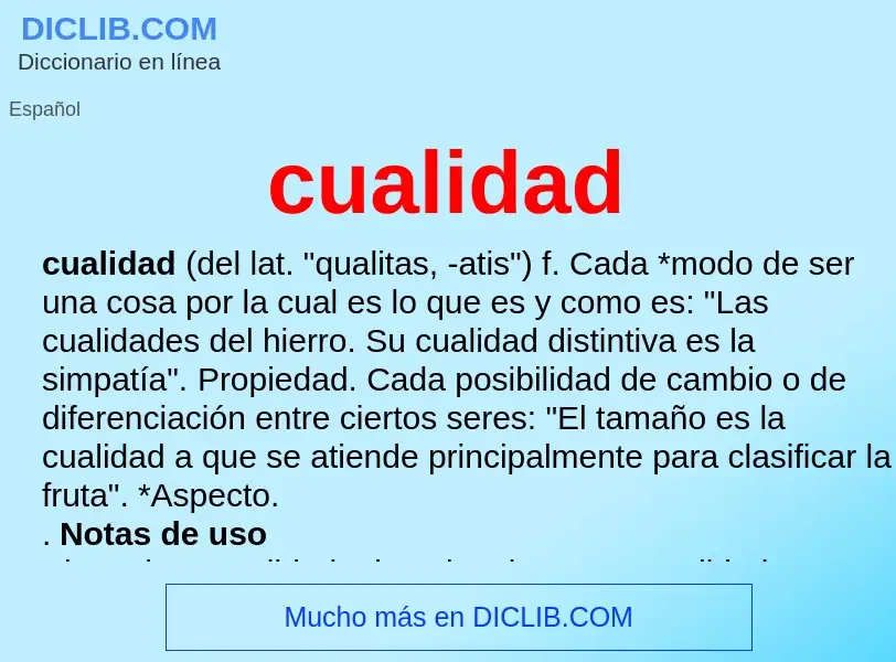 Was ist cualidad - Definition