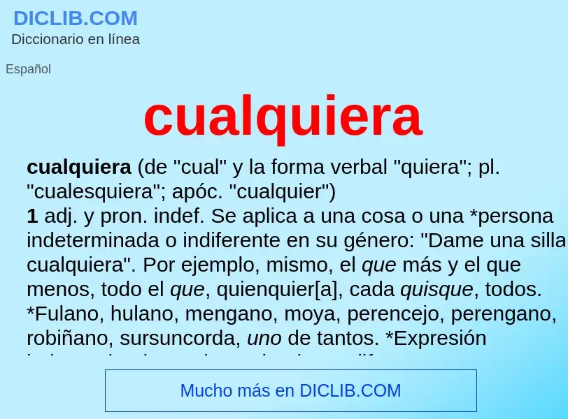 Was ist cualquiera - Definition