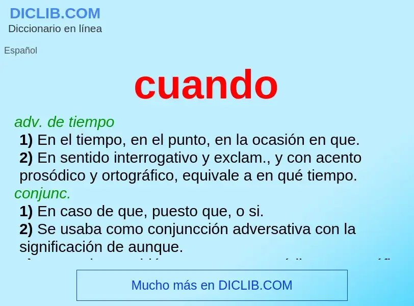 O que é cuando - definição, significado, conceito