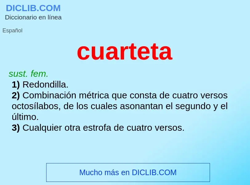 ¿Qué es cuarteta? - significado y definición