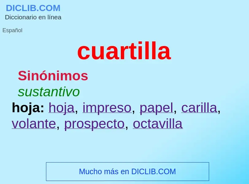 What is cuartilla - definition