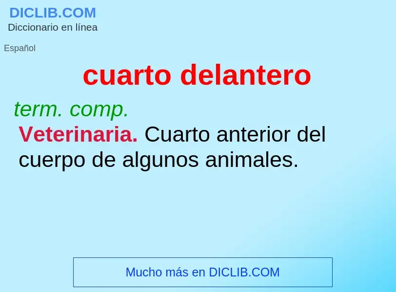 What is cuarto delantero - definition