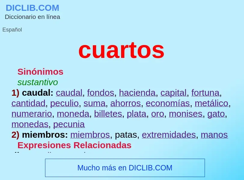 What is cuartos - meaning and definition