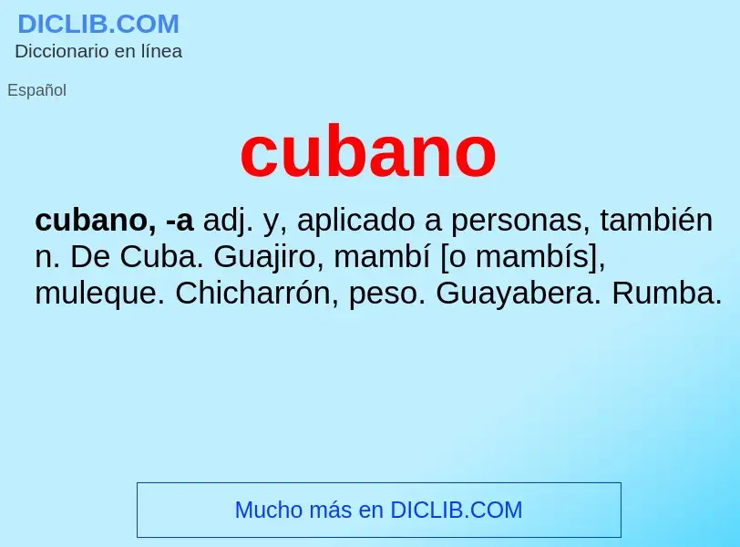 Was ist cubano - Definition