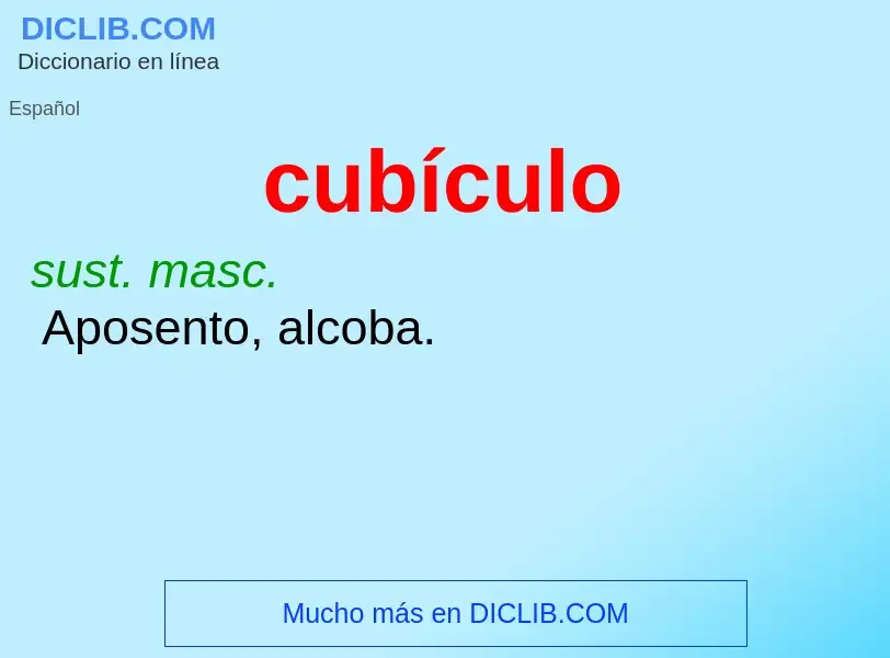 Was ist cubículo - Definition