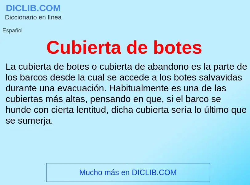 Was ist Cubierta de botes - Definition