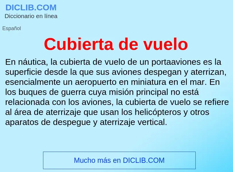 Was ist Cubierta de vuelo - Definition