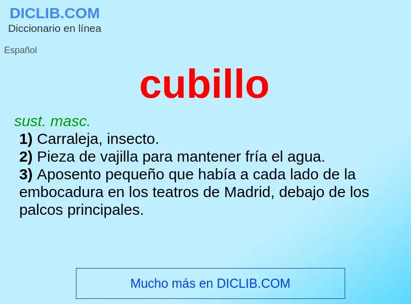 ¿Qué es cubillo? - significado y definición