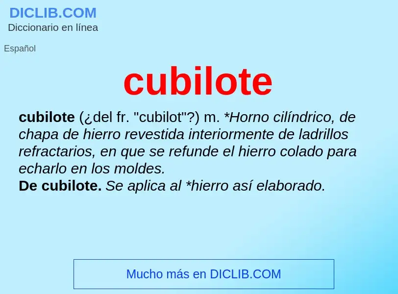 O que é cubilote - definição, significado, conceito