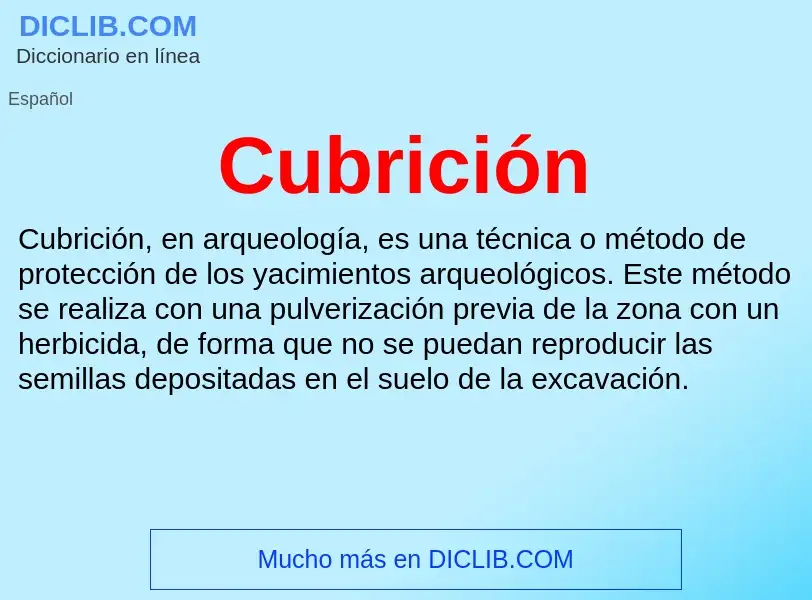 ¿Qué es Cubrición? - significado y definición