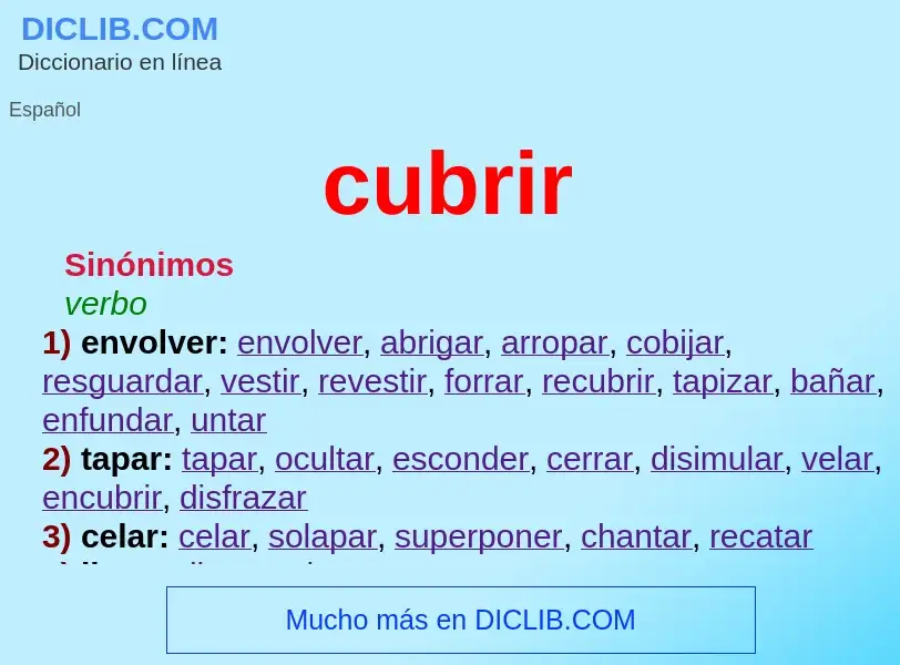 What is cubrir - definition