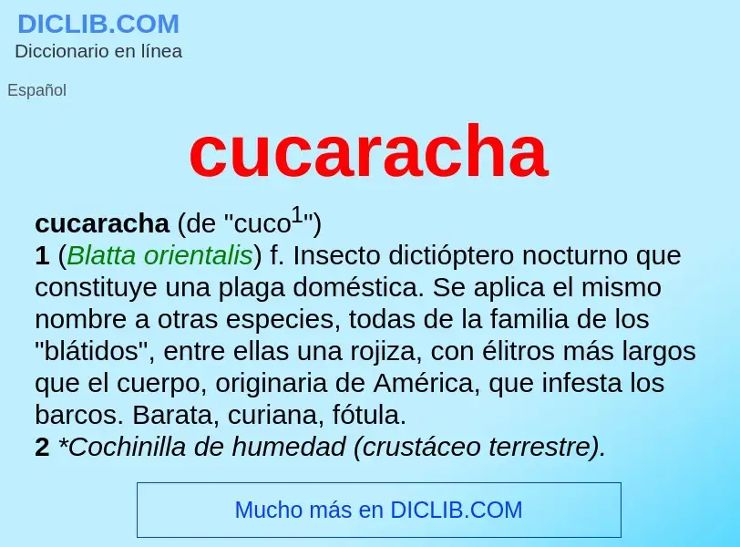 Что такое cucaracha - определение