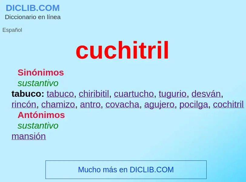 ¿Qué es cuchitril? - significado y definición