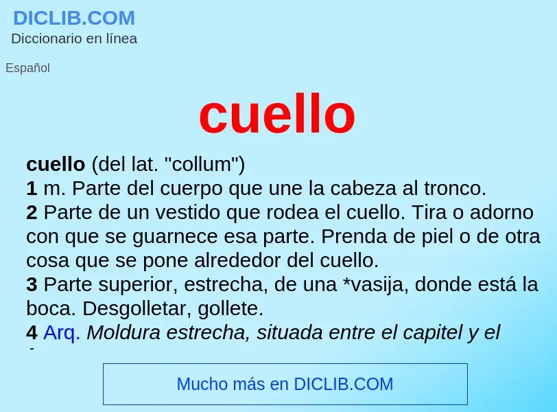 Che cos'è cuello - definizione