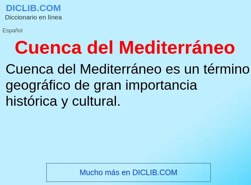 Что такое Cuenca del Mediterráneo - определение