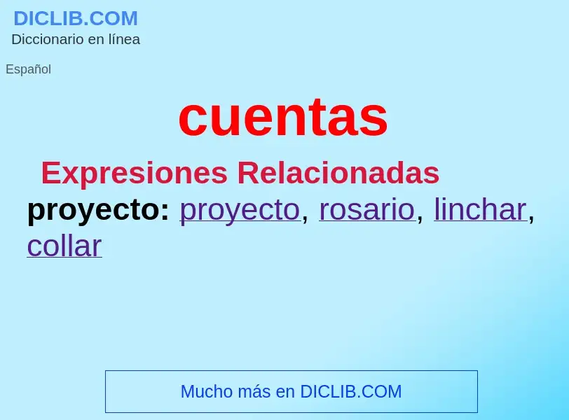 What is cuentas - definition