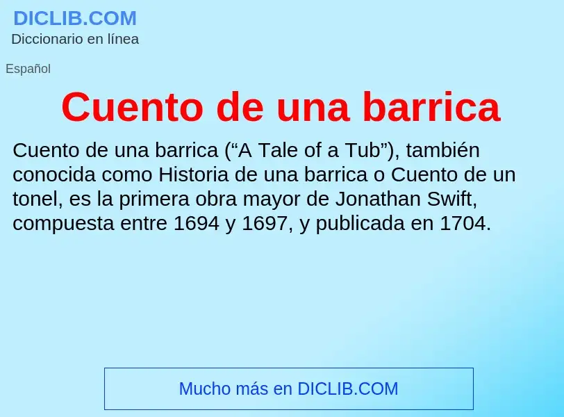 ¿Qué es Cuento de una barrica? - significado y definición