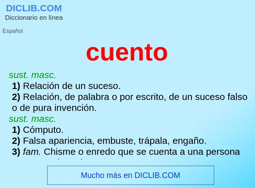 ¿Qué es cuento? - significado y definición