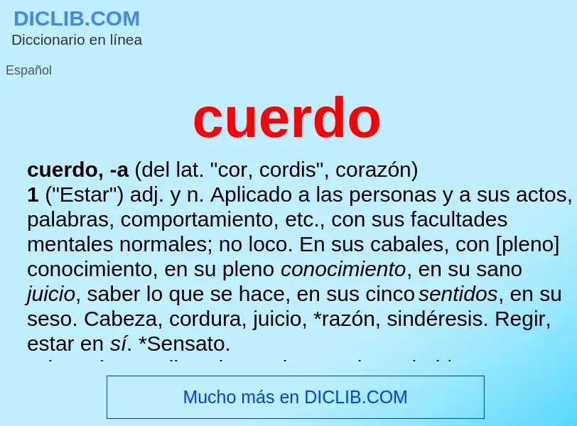 Wat is cuerdo - definition