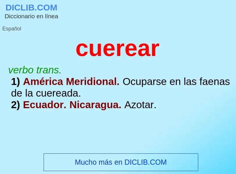 What is cuerear - meaning and definition