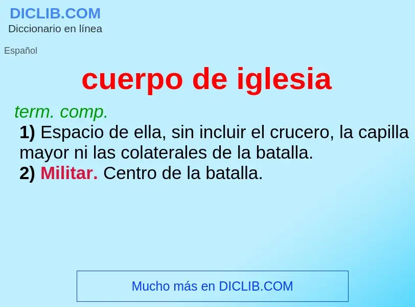 Was ist cuerpo de iglesia - Definition