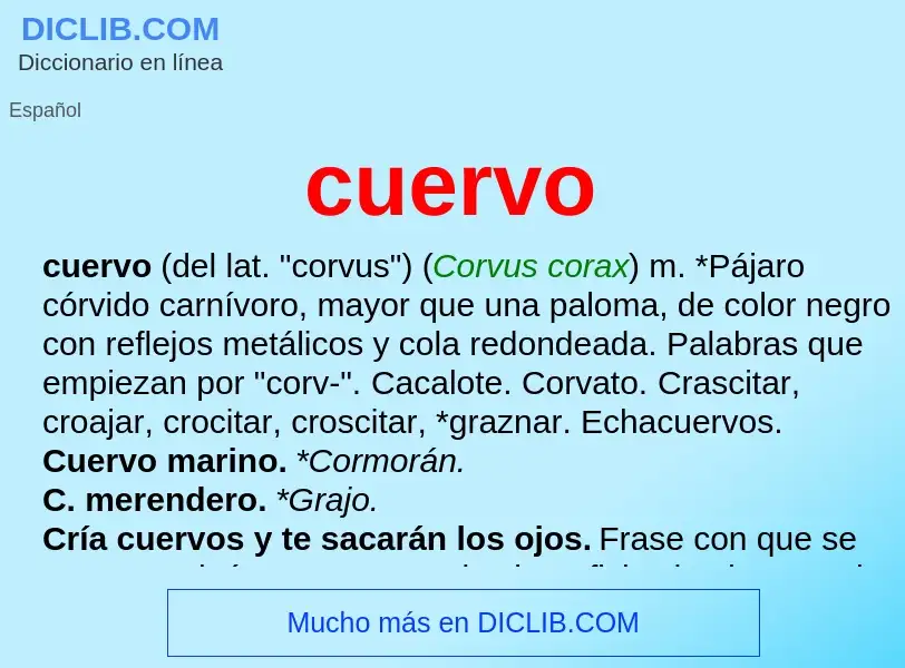 O que é cuervo - definição, significado, conceito