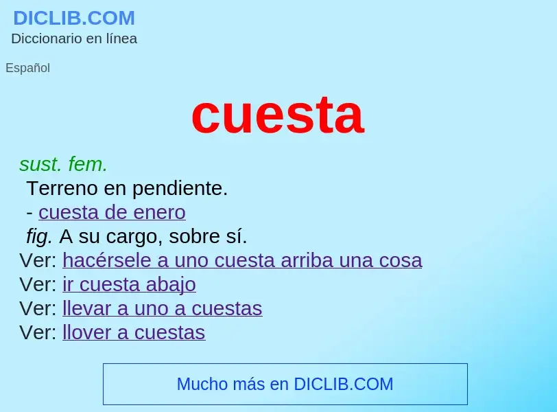 Wat is cuesta - definition