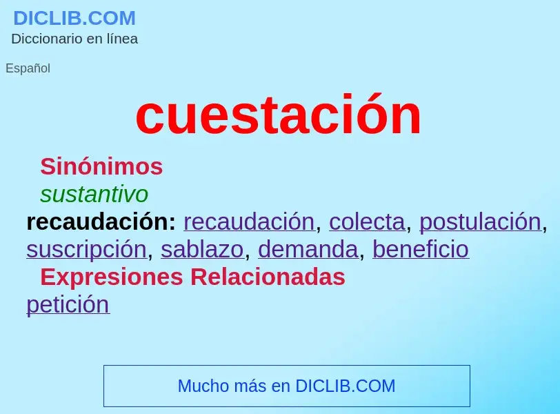 Wat is cuestación - definition