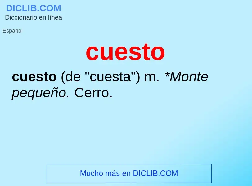 O que é cuesto - definição, significado, conceito