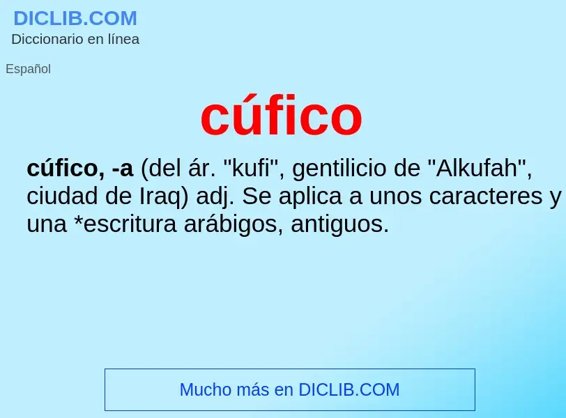 Was ist cúfico - Definition