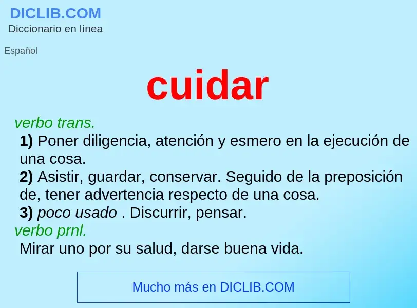 What is cuidar - meaning and definition