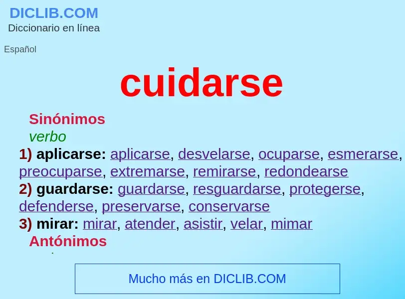 What is cuidarse - meaning and definition