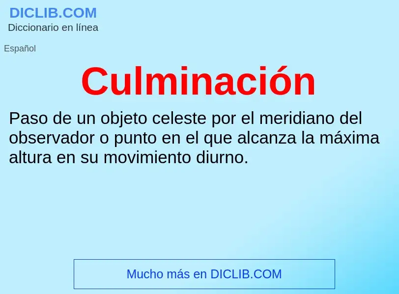 What is Culminación - definition