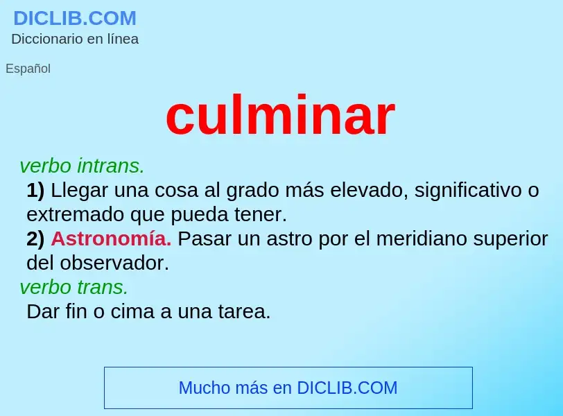 What is culminar - definition