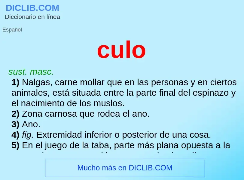 What is culo - meaning and definition