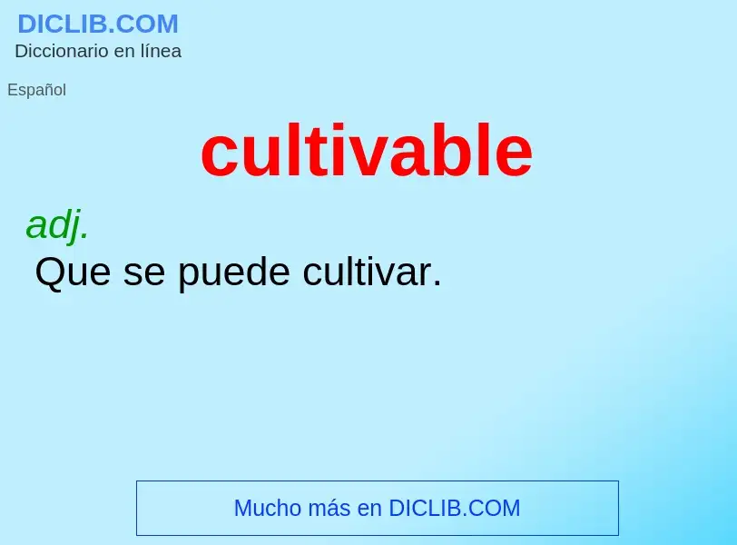 Wat is cultivable - definition