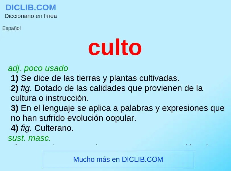 What is culto - meaning and definition