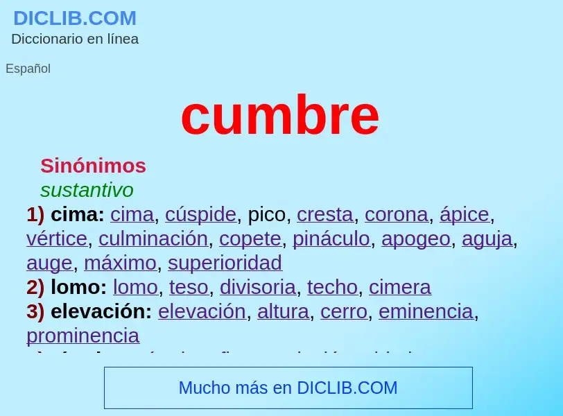 Wat is cumbre - definition