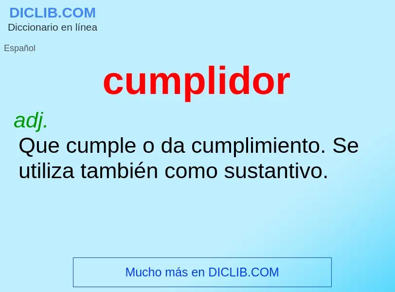 What is cumplidor - definition