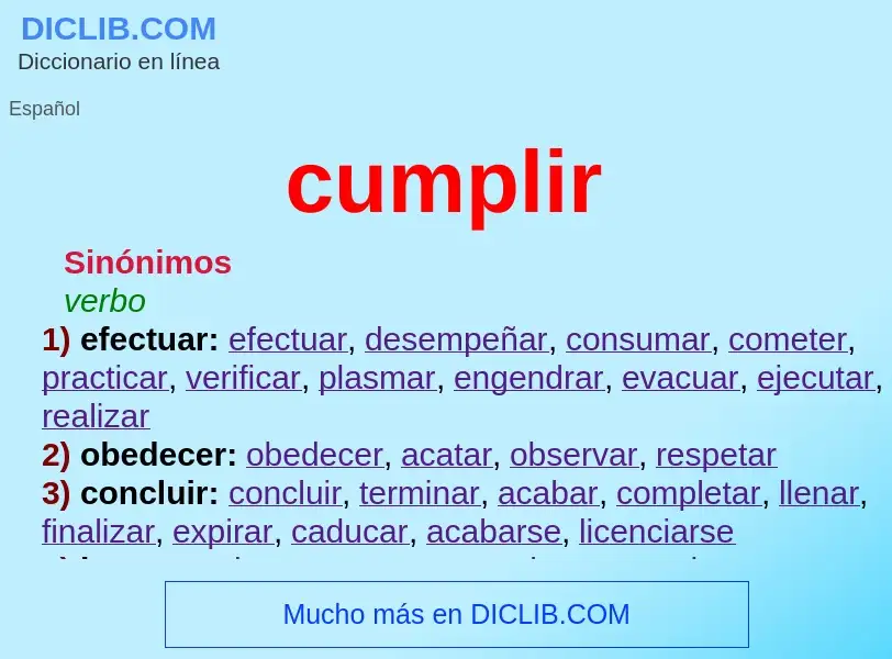 Wat is cumplir - definition