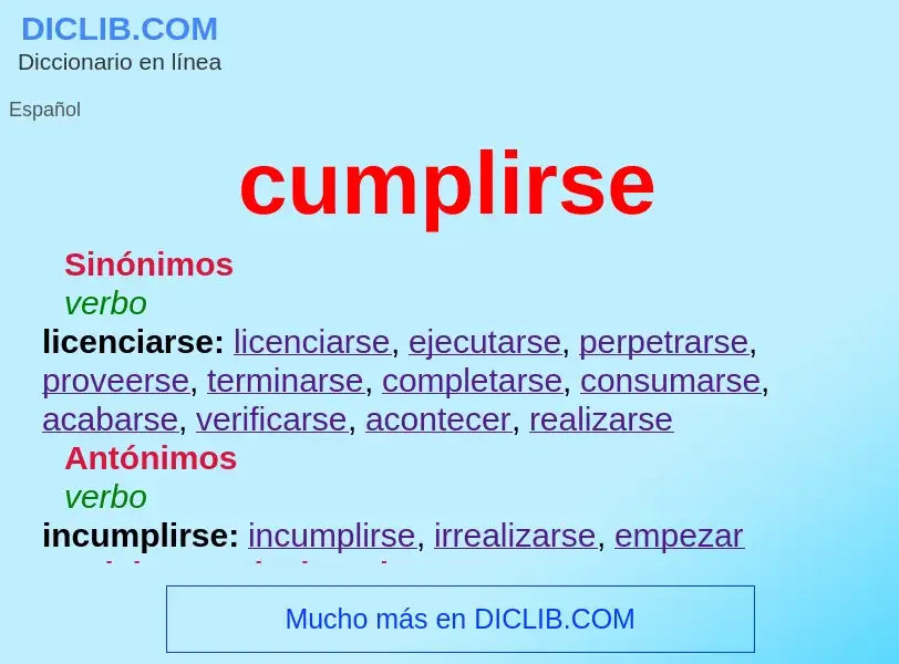 Wat is cumplirse - definition