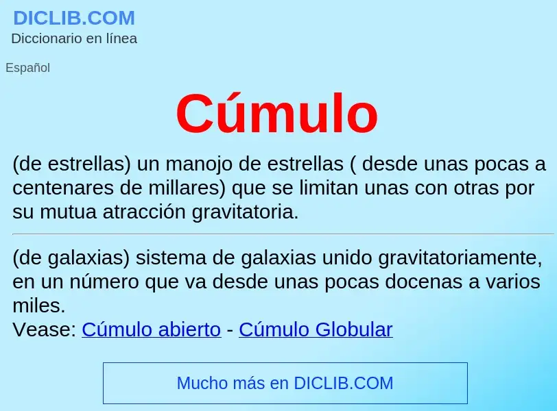 Was ist Cúmulo - Definition